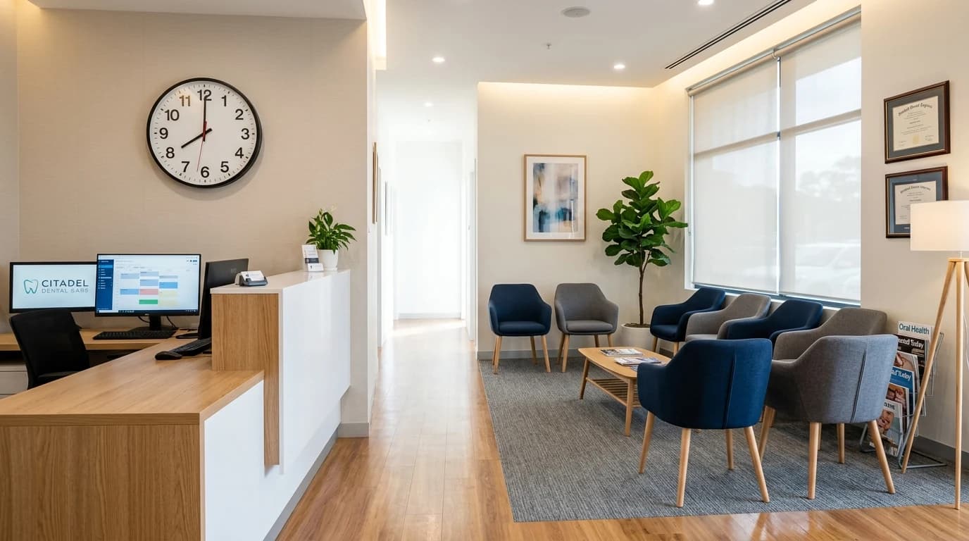 Patient being examined during an emergency dental visit at Meadowbrook Dental Care